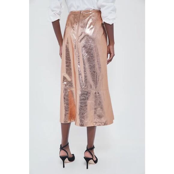 TUCKERNUCK X India Hicks Gold Metallic London Skirt NWT Size 8 - Picture 4 of 13